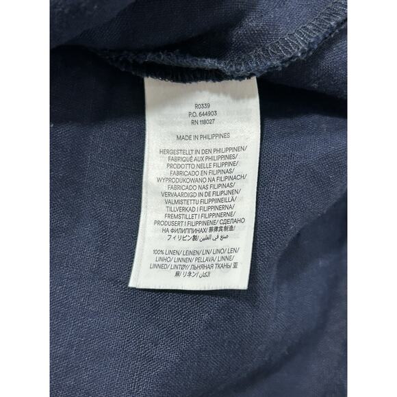 Boden Size US 14 Linen Midi Skirt Navy Linen - Picture 3 of 8